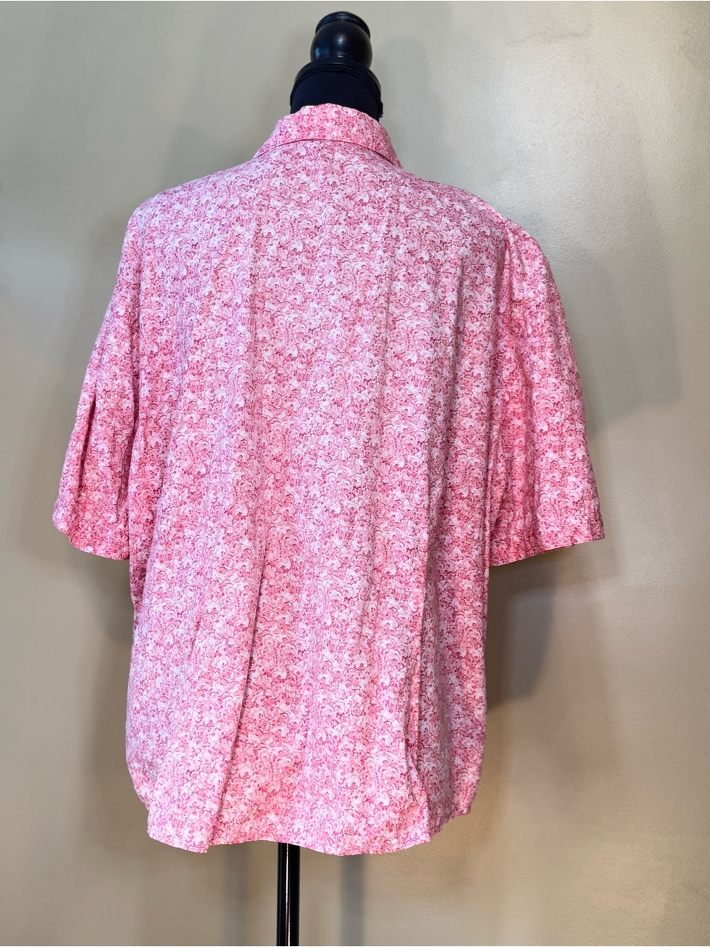 Eddie Bauer Pink White Floral Button Down Blouse Short Sleeve Top Plus Size XXL - Picture 2 of 13
